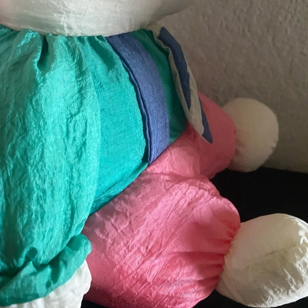 VINTAGE DEPT.56 PUFFALUMP NYLON BOY BUNNY PLUSH EASTER FESTIVE DECOR TOY 11”